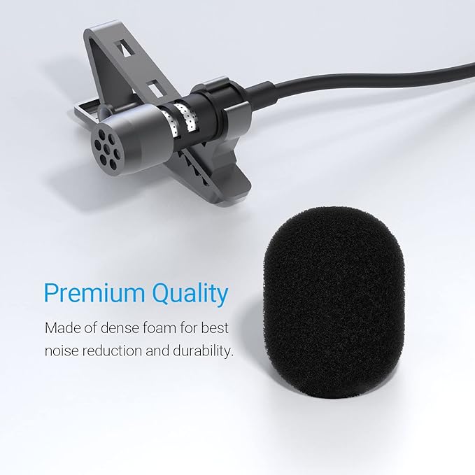 Cubilux Furry Windscreen & Foam Cover Set for Lavalier Lapel Microphone, Muff Windshield Windjammer Deadcat， Wind Muff & Dead Cat Set for Mini Clip-On Lav MIC, 5-Pack of Each
