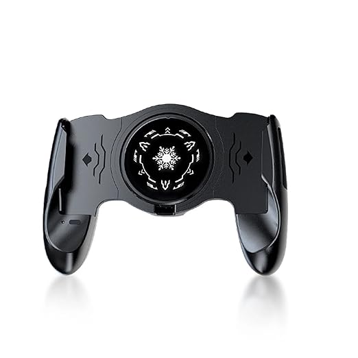 ciciglow Phone Game Grip, Semiconductor, Adjustable Mobile Controller Handle Holder with Colorful Light Effect, Fan Cooling, for, iOS
