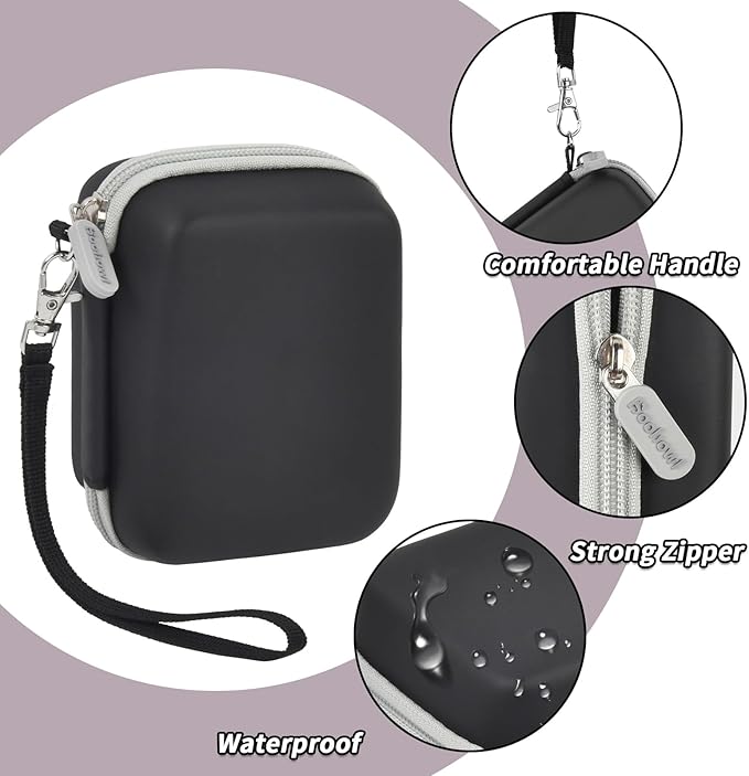 Boobowl Digital Camera Case Compatible with CAMKORY/for Lecnippy/for Lecran/for KODAK PIXPRO/for Qumcou/for WONNIE Point & Shoot Cameras, Small Compact Camera Pouch for SD Card Accessories (Black)