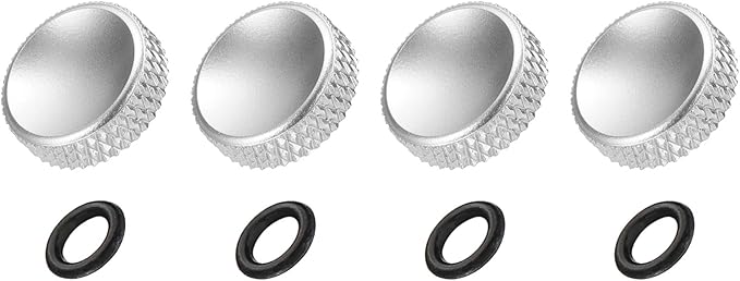 PATIKIL Camera Shutter Button, 4 Pack 12mm Concave Surface Shutter Release Buttons Pure Copper Camera Button for Nikon for Fujifilm for Leica DSLR/SLR, Silver