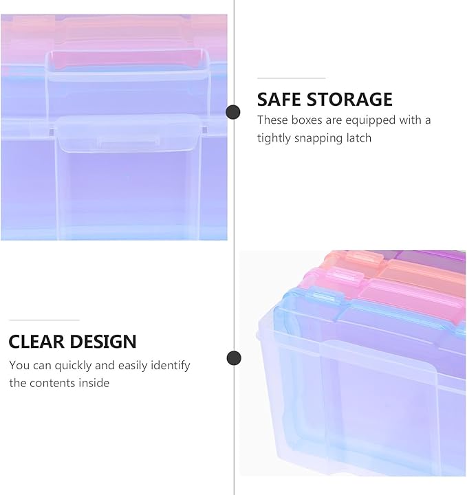 Mikinona Multifunctional Photo Classified Box Plastic Storage Case for Cards Jewelry Stickers Organizer for Photos and Small Items Portable