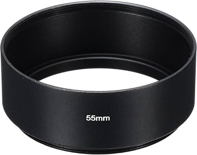 PATIKIL 55mm Lens Hood, Standard Focus Frosted Surface Anti-Reflective Inside Hood for Camera Lens, Black for Nikon, for Fujifilm, for Pentax, for Leica