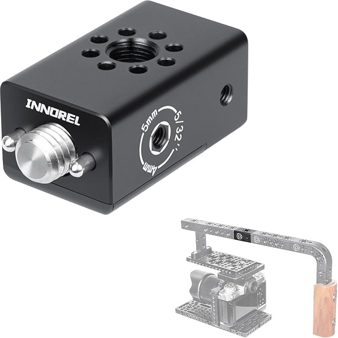 INNOREL CB1 CNC Aluminum Alloy Multi-Function Cheese Handle, Cheese Grip Extension Bar Featuring Multiple 3/8" Arri Locating Holes for Camera Cage Frames, DIY Video Rigs, Any 3/8" Threaded Point