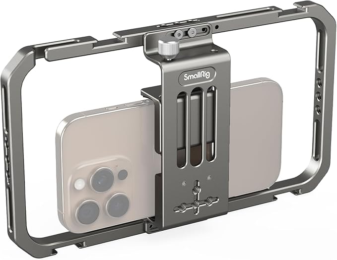 Bundle: SmallRig Universal Smartphone Video Rig for iPhone 16 15 14 for Samsung 2791+2-in-1 SSD Mount Bracket 4779
