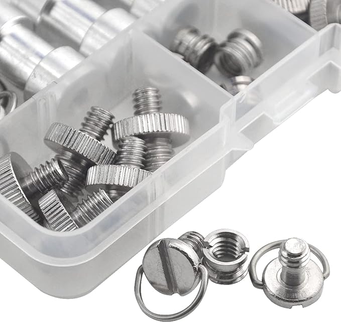 30Pack Camera Screw Set 1/4 Inch and 3/8 Inch Threaded Screws Adapter Hot Shoe Adapter Mount Set for Camera/Tripod/Mono-pod/Light Stand