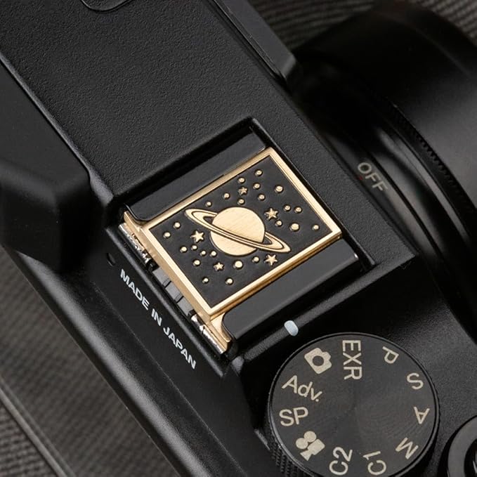 DBZZ Camera Metal Hot Shoe Cover Protector Cap for Nikon z30/z50/d810/d610 for Fujifilm X-T4 X-T30 X-T200 X-Pro3 X-Pro2 X-E4 X-A7 X-A5 (Brass Universe Cover)