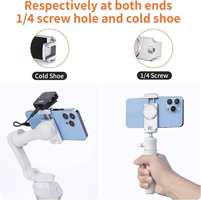 UURIG Magnetic Cell Phone Clamp for DJI OM, Phone Tripod Mount, Handheld Gimbals Magnetic Ring Holder for DJI OSMO 5/OM 4 SE Accessories