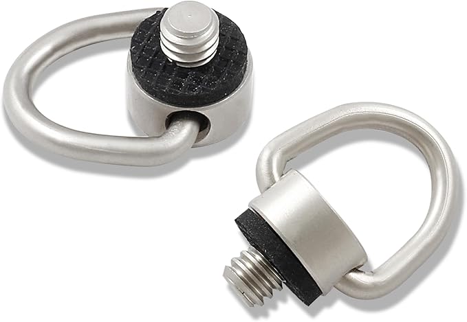 Litoexpe Stainless Steel D Ring Screw, 1/4"-20 Camera Fixing Screw with Rubber Padded for Tripod DSLR Camera Shoulder Straps, Wrist Straps, Selfie Sticks, Gimbals