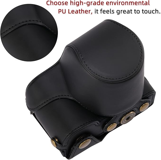 Hargedis XEVN for Sony ZV-E10 case,for Sony ZV-E10 case,Premium PU Full Body Leather Camera Case Bag for Sony Alpha ZV-E10 Fit 16-50mm Lens with Camera Shoulder Strap