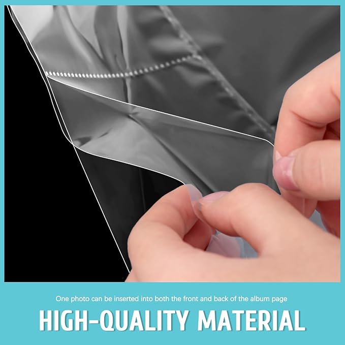VOKOY 50 Pack 4" x 6" Clear Photo Sleeves for 3 Ring Binder, Double Sided 3-Pocket Sheet Protectors Archival Photo Album Postcard Refill Pages Storage Pockets Organizer, 300 Pockets