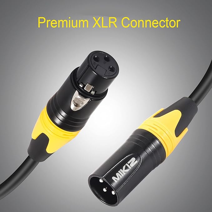 XLR Microphone Cables 1 ft Short 6 Packs -Premium XLR Jumpers Male to Female Color Coded, 3 Pin Balanced,1 Foot/12 inch