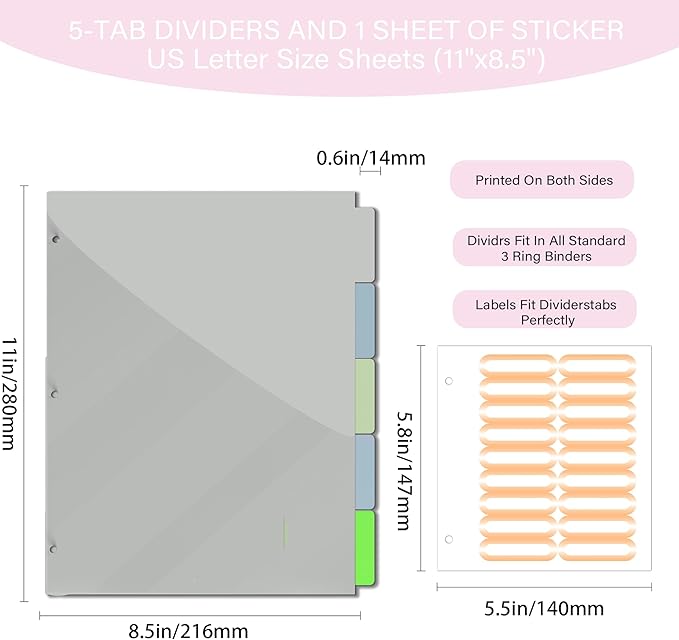 Etzul 3 Ring Binder 1 inch with Clipboard - Pink Strawberry Design, Includes Dividers, File Bag & Spine Label - Cute and Practical for Students and Organizers, Holographic Waterproof Film