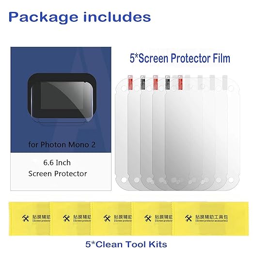 5PCS Screen Protector for Anycubic Photon Mono 2, Resin 3D Printer Screen Protector Film for Anycubic Photon Mono 2
