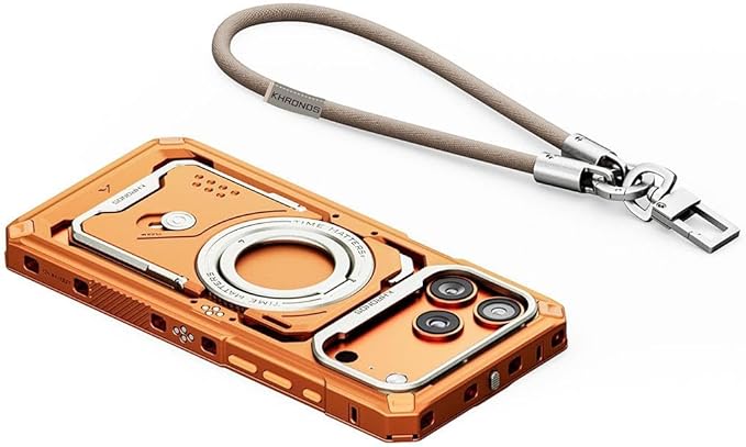Tilta Khronos Case Compatible with iPhone 17 Pro Max - Orange | Snap in Design | Locking Clamp for Secure Mounting | Passthrough Power | Works with Focus Handles, Cooling Modules, Filters