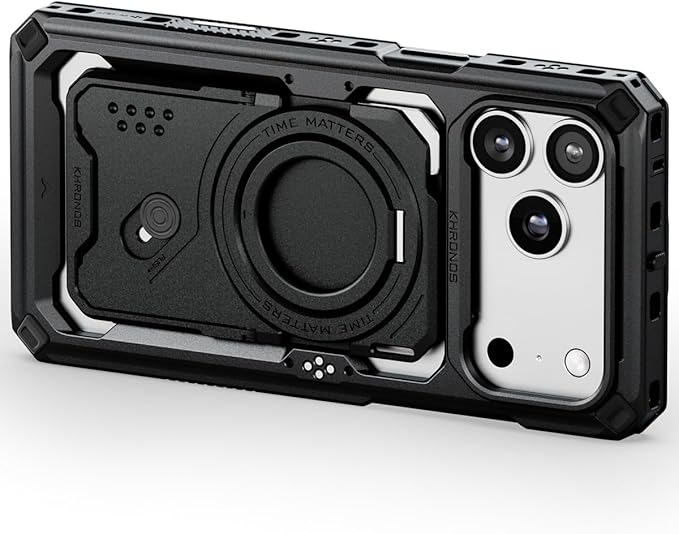 Tilta Khronos Case Compatible with iPhone 17 Pro Max - Black | Snap in Design | Locking Clamp for Secure Mounting | Passthrough Power | Works with Focus Handles, Cooling Modules, Filters