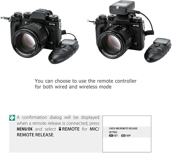 JJC Wireless Intervalometer Timer Remote Control Shutter Release for Fuji Fujifilm X-T5 X-T4 X-T3 X-T30 II X-T20 X100VI X100V X100F X100T X-PRO3 X-E3 X-H2 X-H2S GFX100S II GFX100 GFX 50S 50R & More