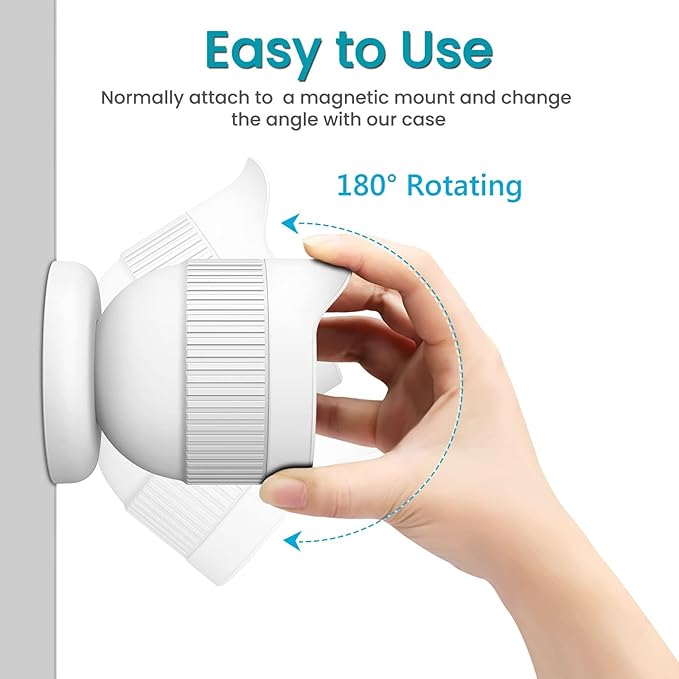 Fintie Silicone Skins Cover Compatible with Nest Cam Outdoor Or Indoor (Battery) 2021, Weather Protective Camouflaged Case for Nest Cam Battery Camera, White