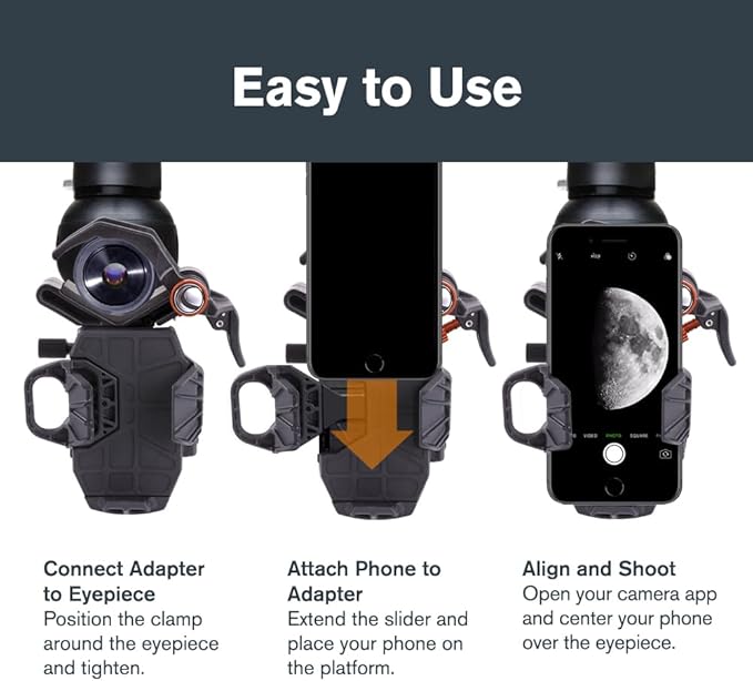 Celestron – NexYZ DX – Universal Smartphone Adapter for Telescope, Binoculars & Spotting Scopes – 3-Axis Precision Alignment – Capture Images & Video Through Your Optics – Includes Bluetooth Remote