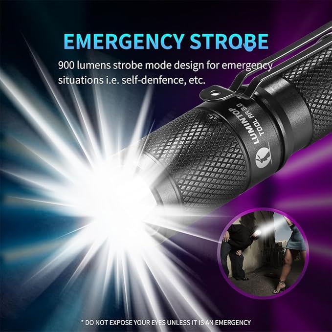 LUMINTOP Tool AA 2.0 EDC Flashlight, Pocket-Sized Keychain Light, Super Bright 650 Lumens, 5 Modes with Mode Memory, IP68 Waterproof LED Torch for Camping Hiking Emergency