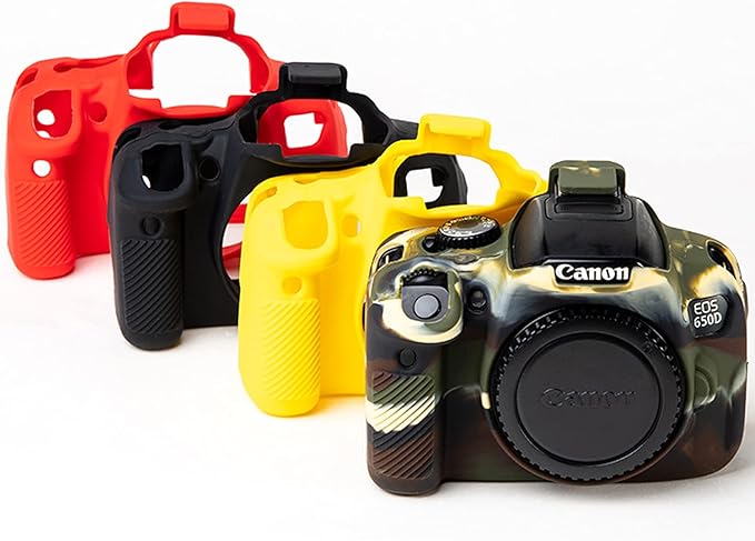 Professional Secure Silicone Camera Cover Housing Rubber Protective Body Skin Bag for Canon EOS 600D 650D 700D DSLR Camera Case (Yellow)