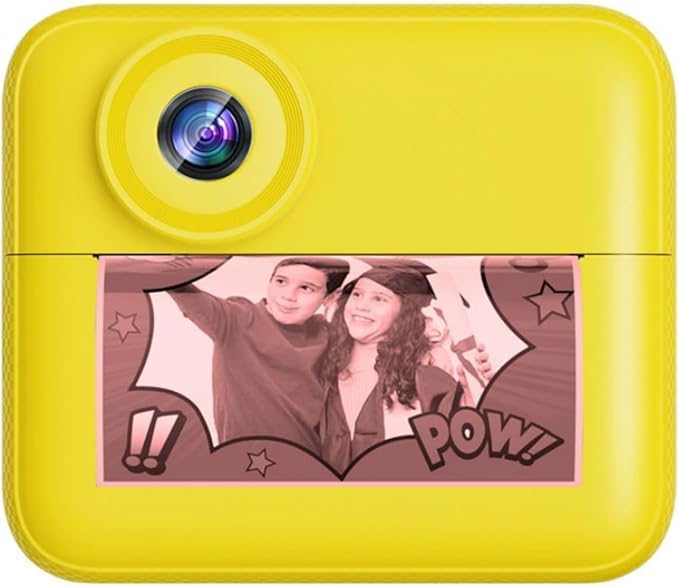 Kids Camera Instant Print, 2.4 Inch Screen Instant Camera,1080P HD Kid Camera Instant Printing with Print Paper and 32GB SD Card,Christmas Birthday Gifts (Yellow)