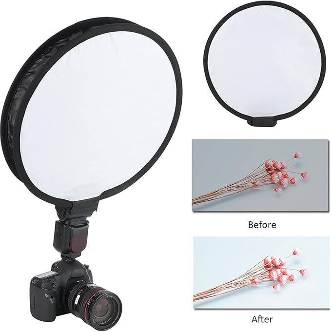 Softbox Diffuser, Portable Foldable Round Soft Box Camera Flash Light Diffuser for Photo Studio Photography