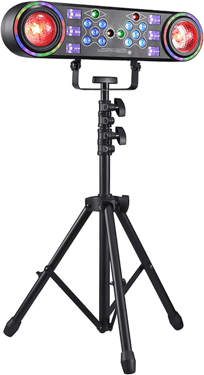 JUNMAN Stage Led Effect Light DJ Disco 7 in 1 Effect Lights DMX512 with Stand and Bag for Party Wedding Event Lighting Show