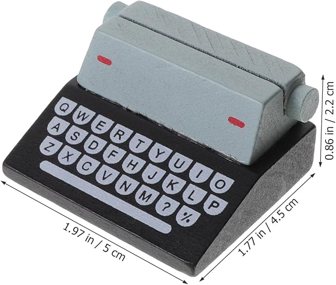 2pcs Vintage Typewriter Style Memo Holders Cute Wooden Picture Clips for Desktop Note Display Multi-Function Photo Stands with Wooden Base for Home and Office Decor
