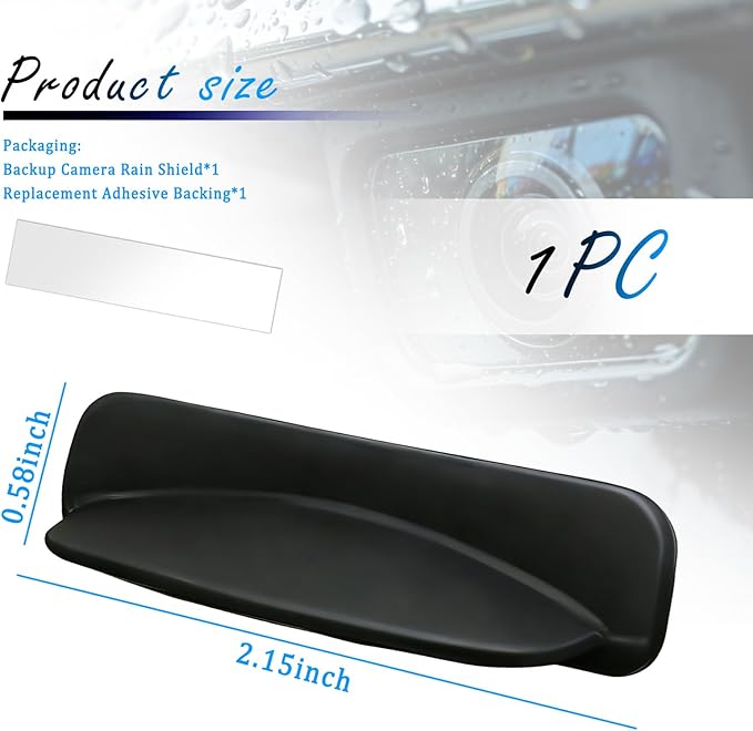 Upgraded Backup Camera Rain Shield for Car,Extended Car Back Up Camera Rain Cover for Blocking Rains Water,Silicone Rear View Backup Cameras Cover with Adhesive Backing