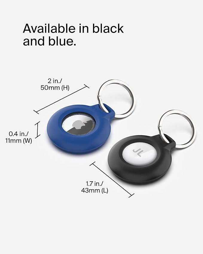 Belkin Waterproof Apple AirTag Secure Holder with Key Ring, Durable Scratch-Resistant AirTag Case, Protective AirTag Keychain Accessory for Keys, Pets, Luggage, Backpacks, and More - Blue