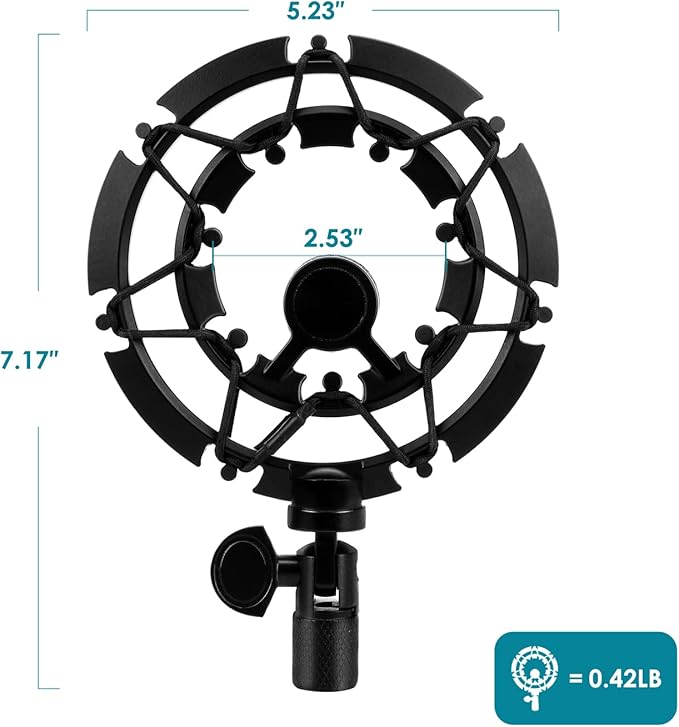 Blue Yeti Shock Mount, Alloy Shockmount Reduces Vibration Noise Matching Mic Boom Arm, Compatible for Blue Yeti and Yeti Pro Microphone by YOUSHARES