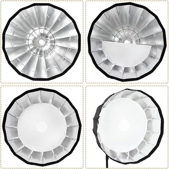 Godox P90L 90cm 35.5 inch Portable Deep Parabolic Softbox Bowens Mount Studio Flash Reflector Photo Studio Softbox for Studio Flash SK400II DP600II DP400II DE300 DE400 and Outdoor Flash AD600 AD600BM