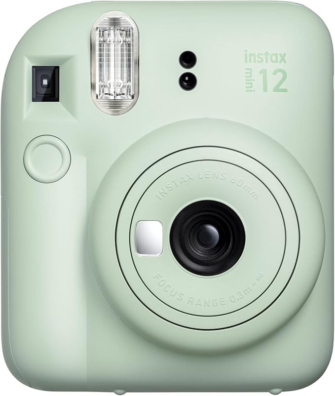 Fujifilm Instax Mini 12 Instant Camera Mint Green Bundle with Fuji Instax Mini Film Value Pack (20 Sheets) + Protective Carrying Case + Photo Album + Microfiber Cleaning Cloth