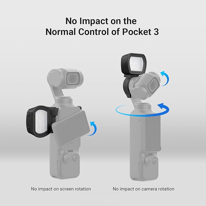 NEEWER BASICS Magnetic Auxiliary Light Compatible with DJI OSMO Pocket 3 Camera Creator Combo, 1.3W Rechargeable Plastic Mini LED Fill Light Attachment w Upgraded Mounts for Video Recording, M21 Black