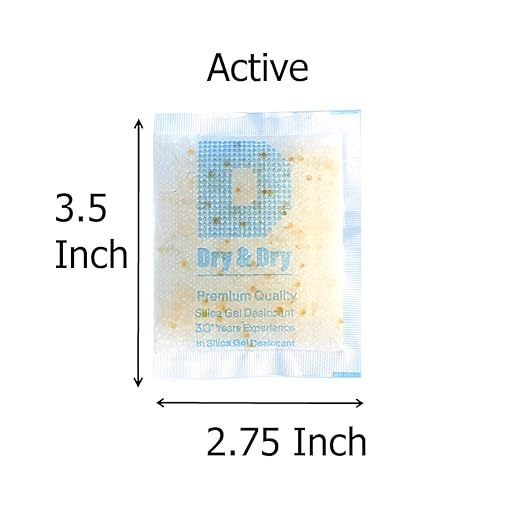 Dry & Dry 20 Gram [30 Packets] Orange Indicating Silica Gel Packets Desiccant - Food Safe Silica Gel Packs, Silica Gel, Desiccant Packs, Moisture Absorbers
