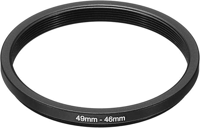 PATIKIL 49mm-46mm Metal Step Down Ring, Camera Lens Filter Adapter Ring Aluminum Filter Adapter Ring for Camera Lenses Hood, Black