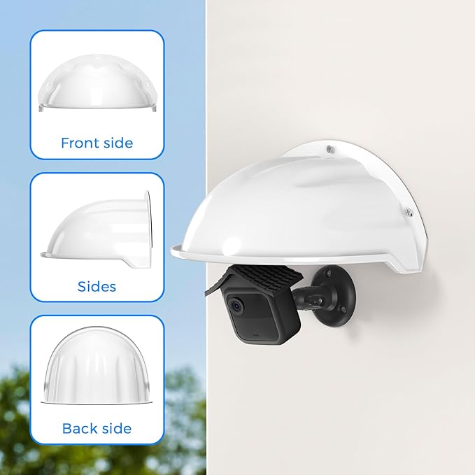 3 Pack Universal Outdoor Camera Cover Sun Rain Shield for Nest Ring Arlo, Weatherproof Plastic Protective Roof Cover for Dome Bullet Security Cams