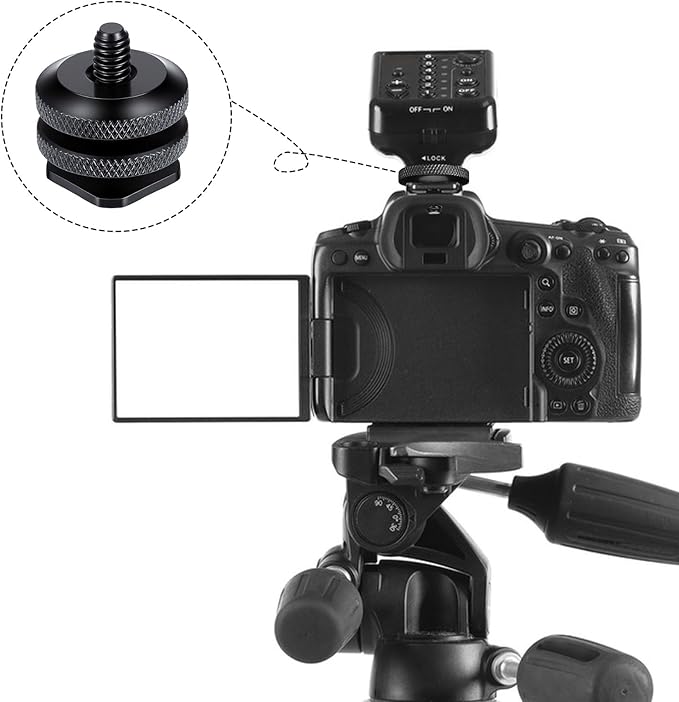4 Pack Camera Hot Shoe Mount to 1/4"-20 Tripod Screw Adapter, Alloy Flash Shoe Mount for DSLR Camera Rig