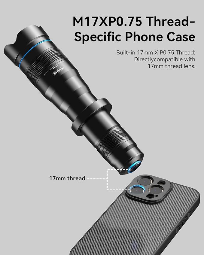 Evil eye 36X Telephoto Lens for iPhone 16 Pro Max, High Power HD Telephoto Phone Lens with Tripod, Phone Lens Attachments for Travel, Concert, Exploration