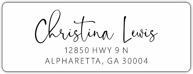 Personalized Return Address Labels - White Custom Printed Name and Home Address Stickers for Wedding, Personal and Business (250, Signature)