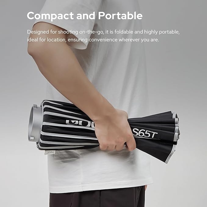 Godox S65T 65cm/25.6in Quick Release Umbrella Softbox Professional Foldable Softbox with Standard Bowen Mount & Diffusers for Photography Studio