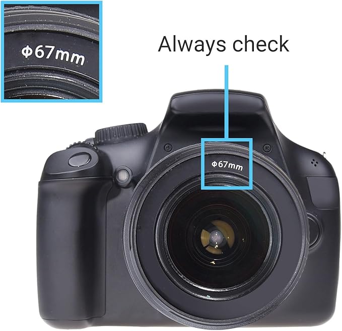 67mm Set of 2 Camera Lens Hoods and 1 Lens Cap - Rubber (Collapsible) + Tulip Flower - Sun Shade/Shield - Reduces Lens Flare and Glare - Blocks Excess Sunlight (67 mm, Rubber Hood + Tullip Hood + Cap)