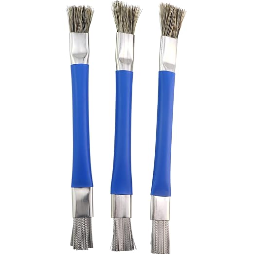 3PCS Blue Dual Head Multi Purpose Static Brush Computer Electronic Component Anti Static IC Cleaning Tool Suitable for Circuit Board and Keyboard