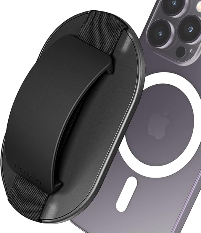 Sinjimoru for MagSafe Grip, Magnetic Phone Grip for MagSafe Stand, Strong Magnetic Phone Holder for iPhone 17 16 15 14 13. M-SGrip Black