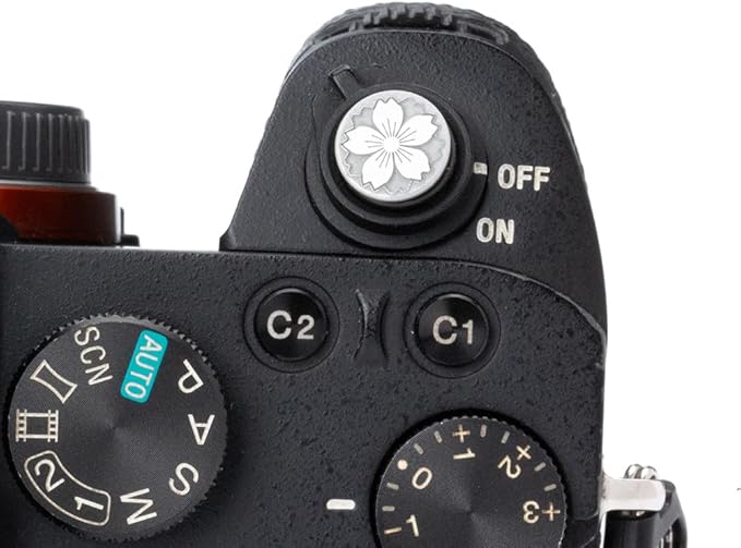 Floral Pattern Camera hot Shoe Cover Shutter Button for Sony A1 A7C A7CR A7CII A7M2 A7M3 A7R4 A7R5 A7S3 A6700 A6600 A6500 (Aluminum Alloy-Set)