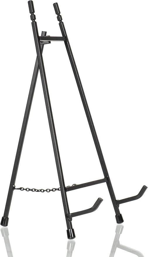 Red Co. 13” Tall Modern Metal Tripod Plate Stand and Art Holder Easel, Black