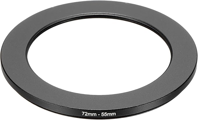 PATIKIL Step Down Ring Adapter 72mm to 55mm, Filter Step-Down Rings Camera Lens Filters Metal Ring Digital for ND IR DSLR Lenses, Black