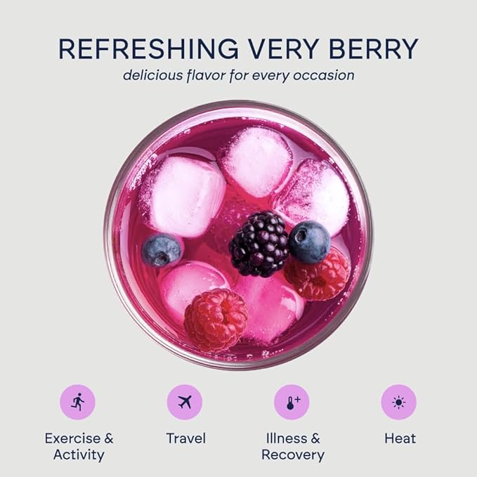 Belle HydroBelle Electrolyte Powder Drink Mix, Very Berry, Sugar Free Hydration Packets Made with Coconut Water and Electrolytes, Vegan, Keto, and Dairy Free, Travel Friendly, 32 Count