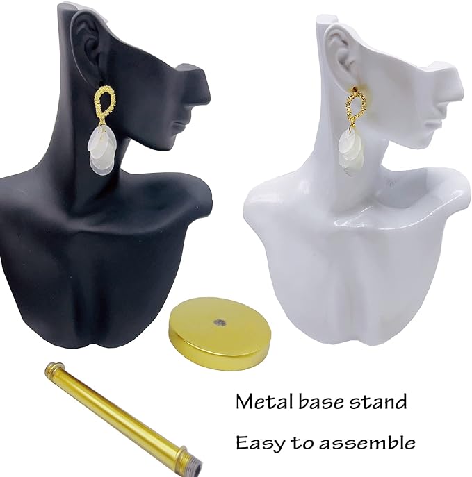 Jewelry Display Stand Jewelry Mannequin Bust Necklace Earring Display Holder Stand, Necklace Bust Jewelry Bust Stand Easel Rack for Selling Show Home Gift
