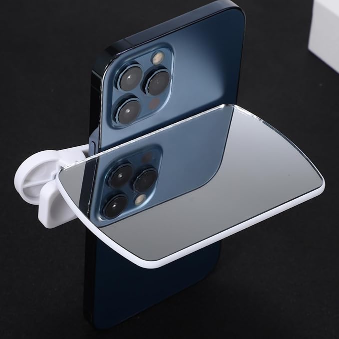 Phone Camera Mirror Reflection Clip Kit with Adjustable Angle and Bag for Smartphone Photography Travel Selfie Reflector Accessories